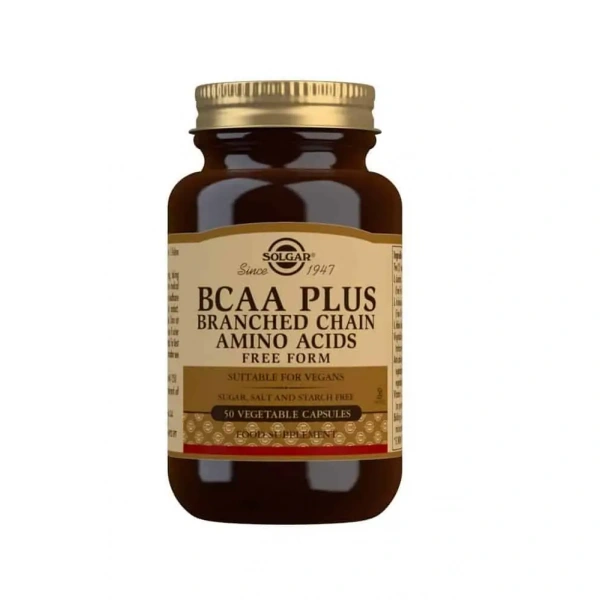 SOLGAR BCAA Plus (Branched Chain Amino Acids) 100 Vegetarian Capsules