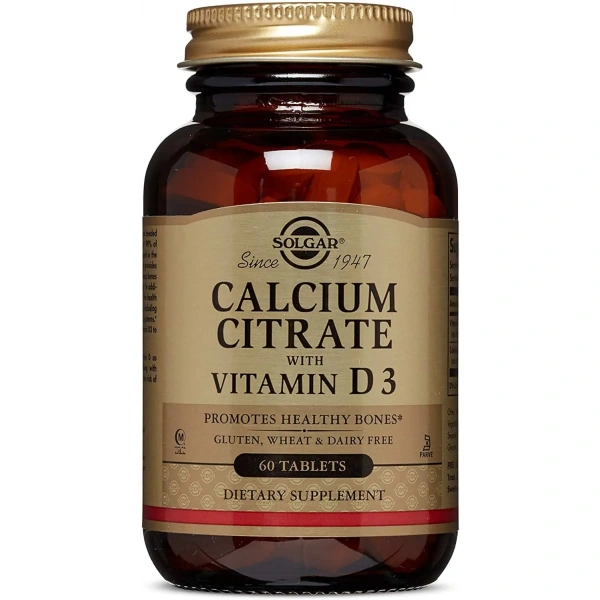 SOLGAR Calcium Citrate with Vitamin D3 60 Tablets