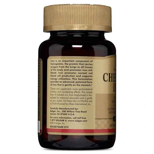 SOLGAR Chelated Iron 100 Tablets