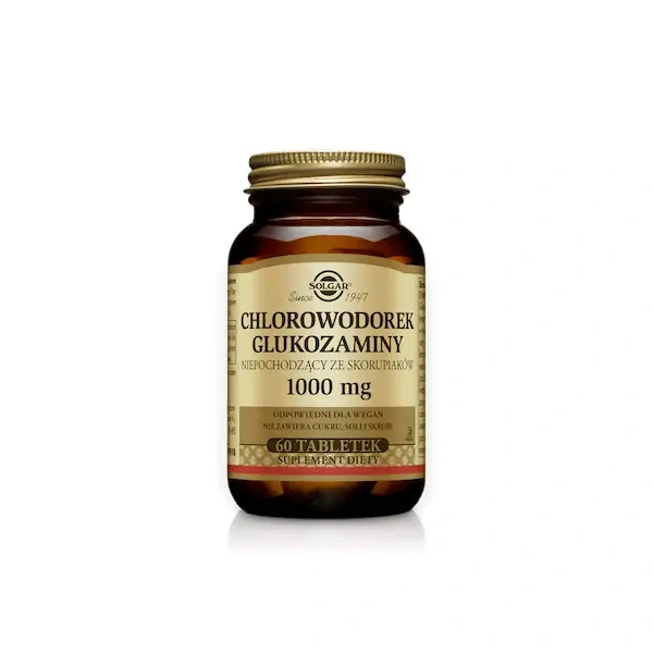SOLGAR Chlorowodorek Glukozaminy 1000mg (Chrząstka stawowa) 60 Tabletek wegańskich