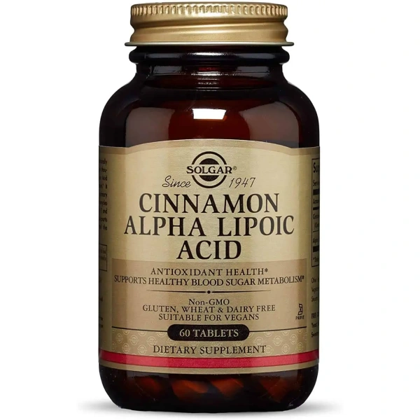 SOLGAR Cinnamon and Alpha Lipoic Acid - 60 vegetarian tablets