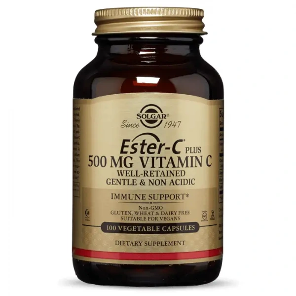 SOLGAR Ester-C Plus (Vitamin C, Immunity) 500mg 100 Vegetarian Capsules