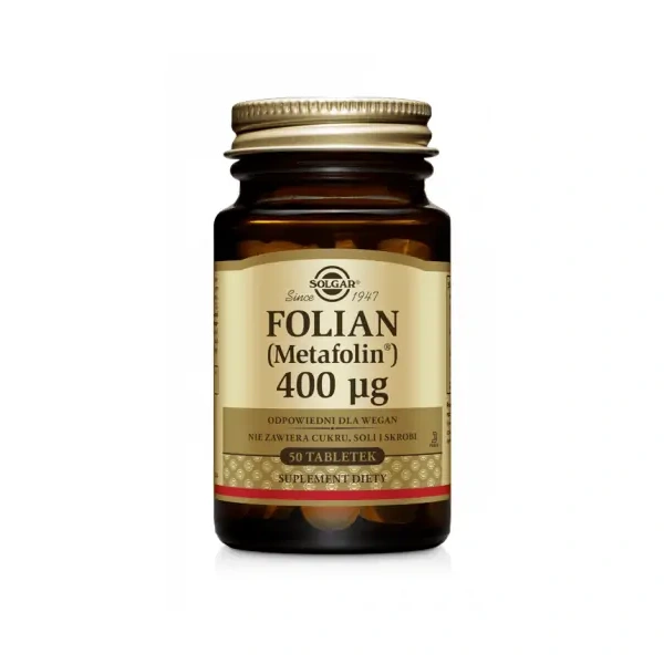 SOLGAR Folian (Metafolin) 400mcg 50 Tabletek wegetarianskich