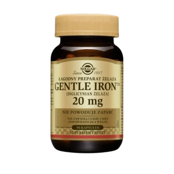 SOLGAR Gentle Iron (Żelazo)  20mg 90 Kapsułek wegetariańskich