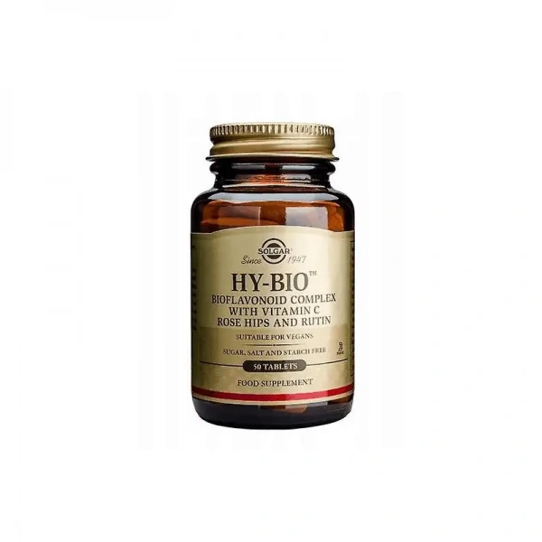 SOLGAR HY-BIO Bioflavonoid Complex with Vitamin C from Rosehip 50 Tablets