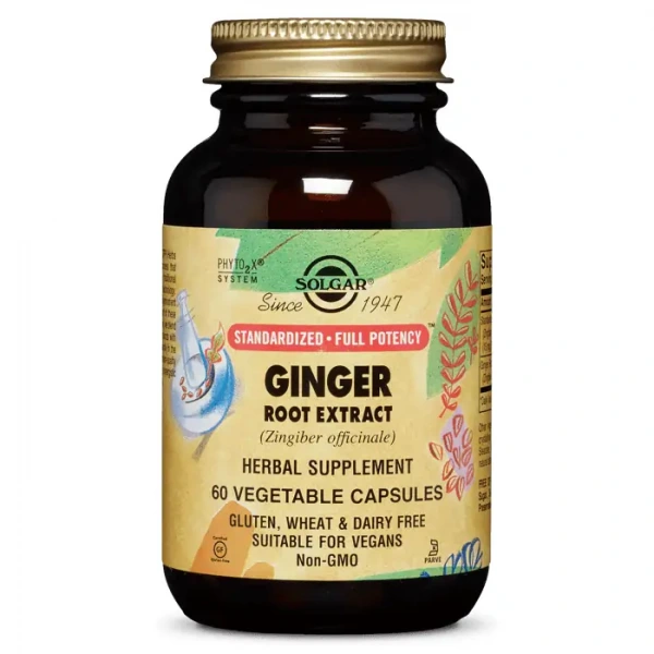 SOLGAR Ginger (Rhizome Extract) 60 Vegetarian Capsules