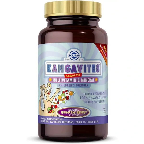 SOLGAR Kangavites Multivitamin & Mineral (Multiwitamina dla dzieci) 120 Tabletek do ssania