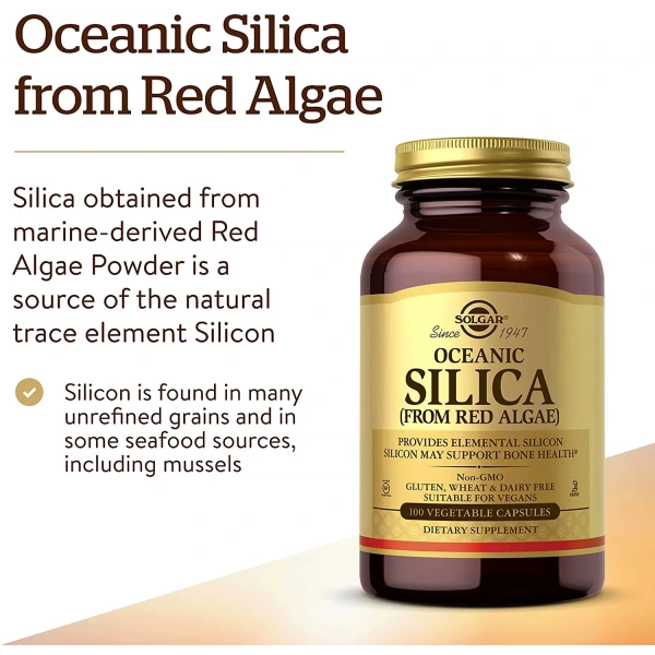 SOLGAR Oceanic Silica (Red Algae) 100 Vegetarian Capsules