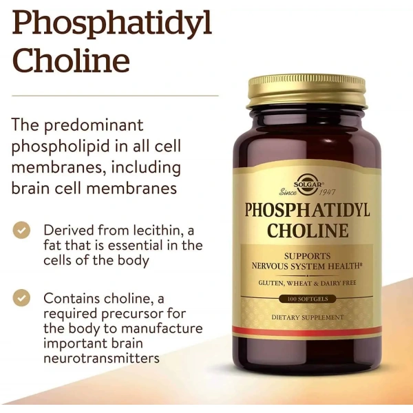 SOLGAR Phosphatidyl Choline (Błony komórkowe) 100 Kapsułek żelowych