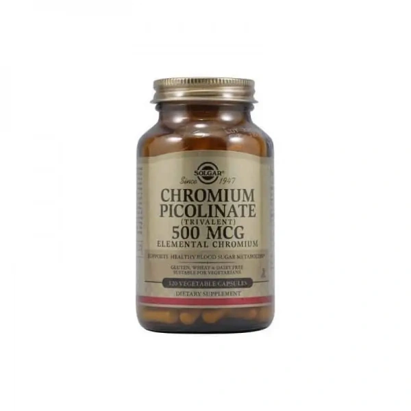 SOLGAR Chromium Picolinate (Pikolinian Chromu) 500mcg - 120 kapsułek wegetariańskich