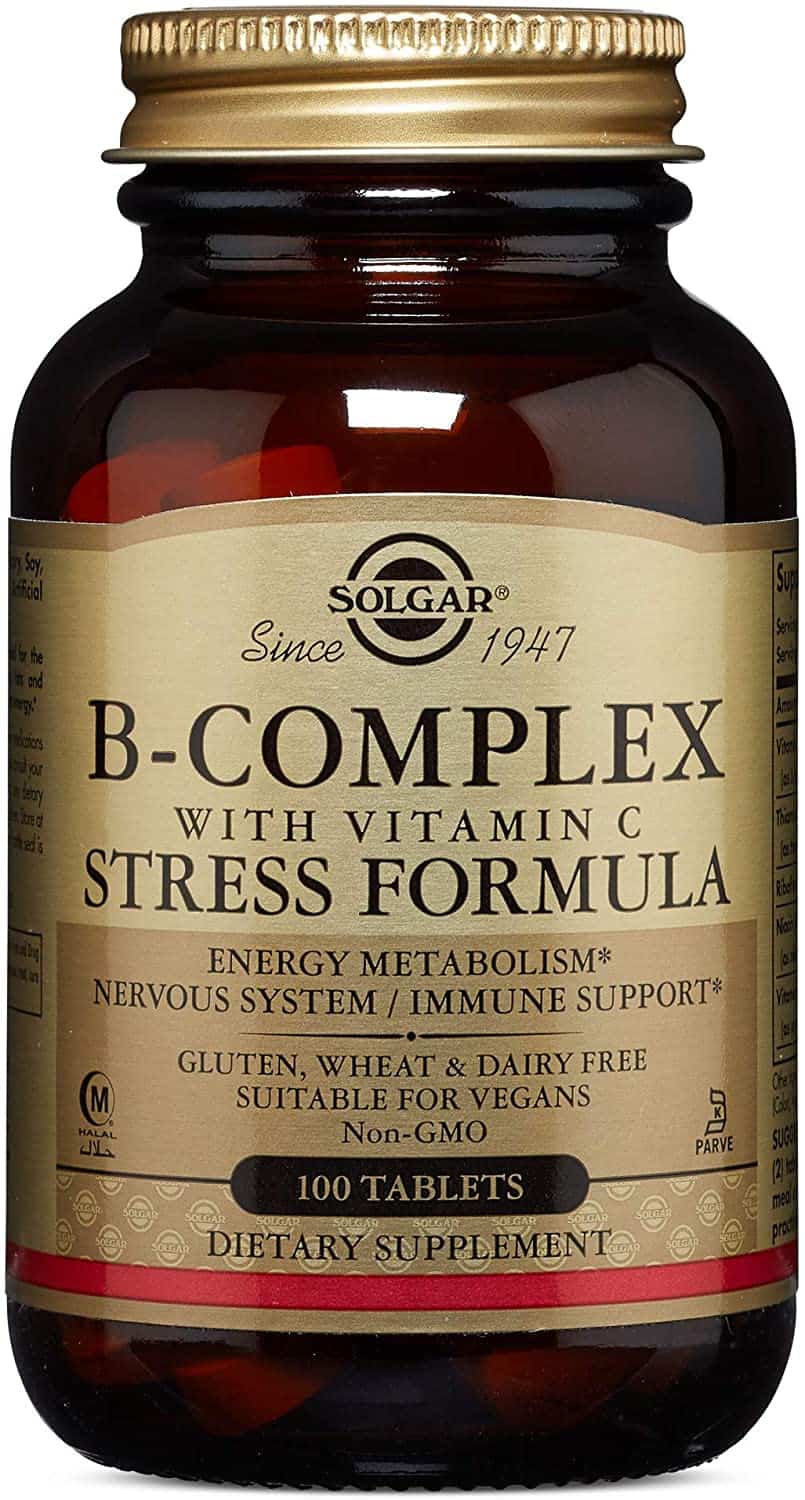 SOLGAR B-COMPLEX z Witamina C Stress Formula 100 Tabletek
