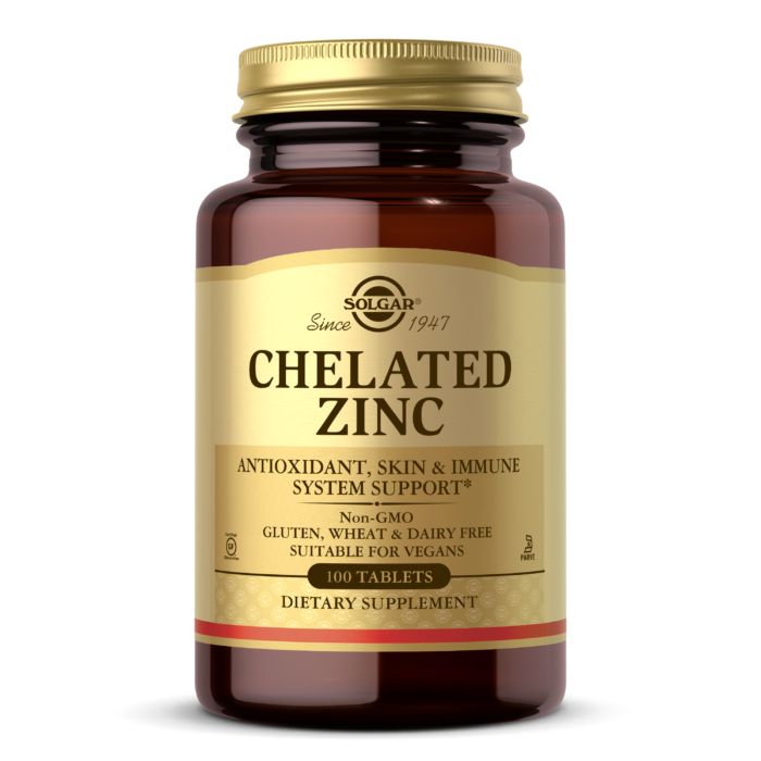 SOLGAR Chelated Zinc (Cynk chelatowany) 100 Tabletek wegańskich