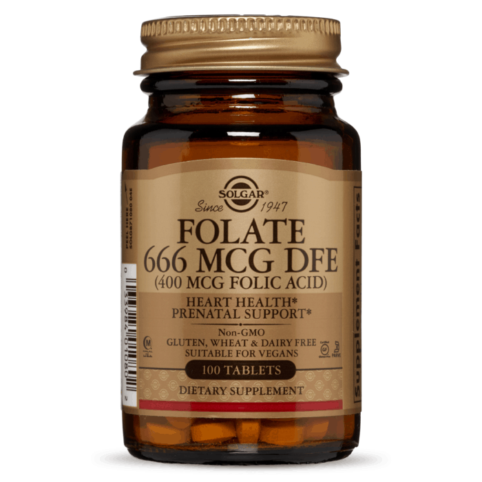 SOLGAR Kwas foliowy 400mcg 100 Tabletek