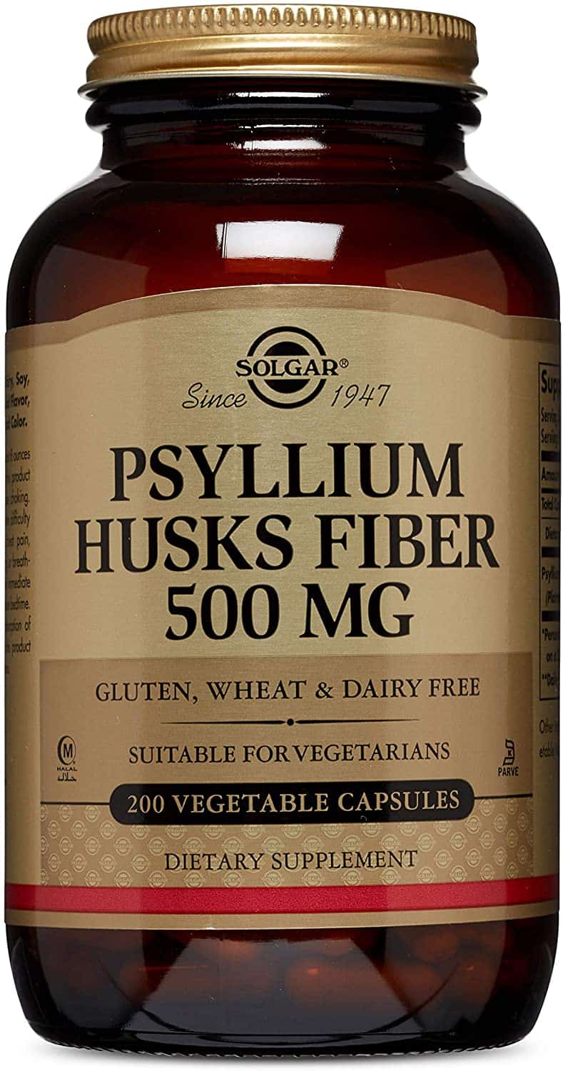 SOLGAR Psyllium Husks Fiber (Błonnik z łusek Babki Płesznik) 200 Kapsułek wegetariańskich