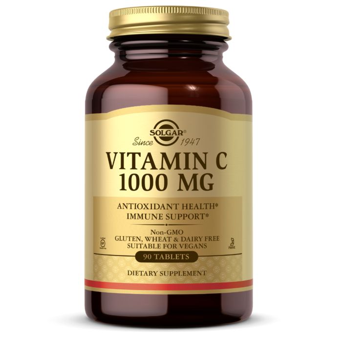 SOLGAR Vitamin C 1000mg (Witamina C, Odporność) 90 Tabletek wegańskich