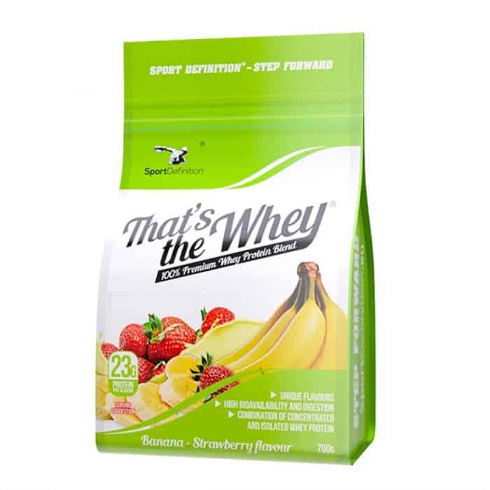 SPORT DEFINITION That's The Whey (Koncentrat oraz izolat białek serwatki) 700g Truskawka-Banan