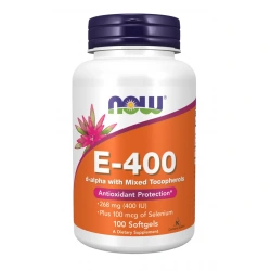 NOW FOODS E-400 D-Alpha z Selenem 100 Kapsułek żelowych
