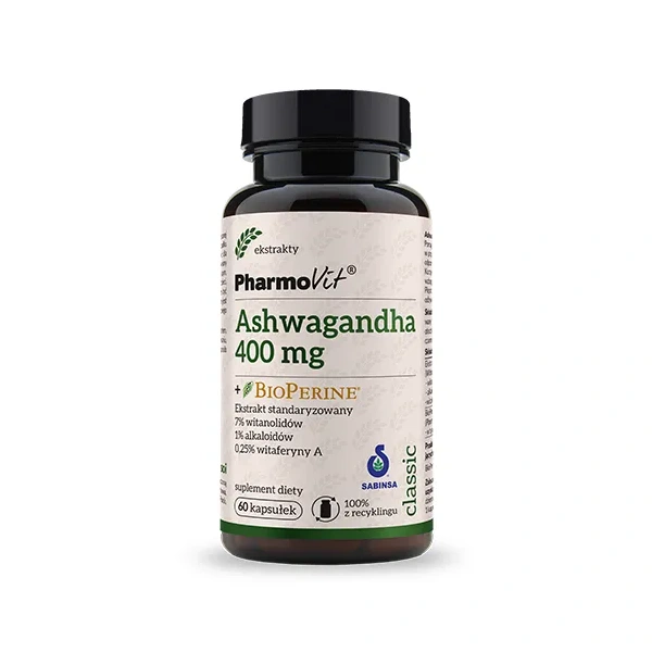 PHARMOVIT Ashwagandha 400mg + Bioperine 60 capsules