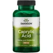 SWANSON Caprylic Acid (Kwas Kaprylowy) 600mg - 60 kapsułek żelowych