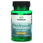 SWANSON Triple Strength Melatonin 10mg (Melatonina, Wsparcie w zasypianiu) 60 Kapsułek
