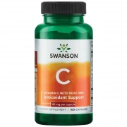 SWANSON Vitamin C with Rose Hips Extract (Witamina C z ekstraktem z dzikiej róży) 500mg 100 Kapsułek