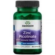 SWANSON Zinc Picolinate 22mg (Pikolinian Cynku, Odporność) 60 Kapsułek