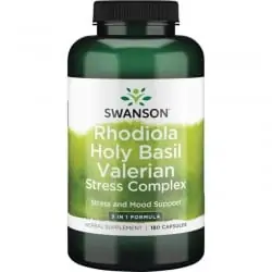 SWANSON Full Spectrum Rhodiola Holy Basil Valerian Stress Complex 180 Kapsułek