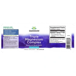SWANSON Triple Magnesium Complex (Kompleks Magnezu) 400mg 100 kapsułek