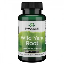 SWANSON Wild Yam Root (Wsparcie w okresie menopauzy i napięć przedmiesiączkowych 100 Kapsułek