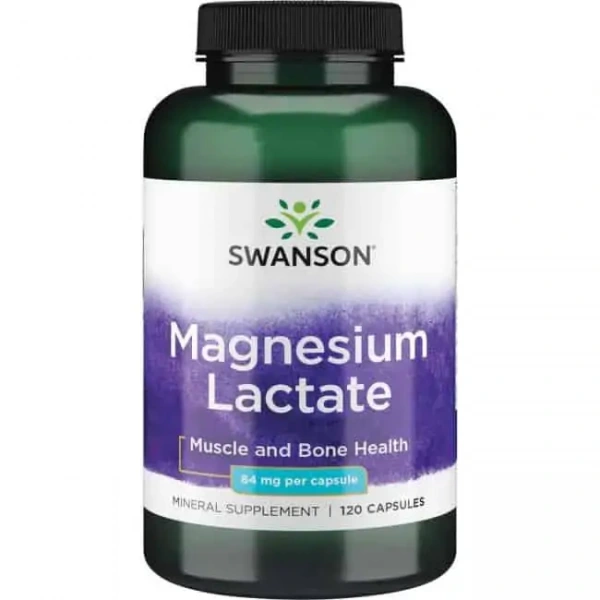 SWANSON Magnesium Lactate (Magnez o lepszej absorpcji) 120 Kapsułek
