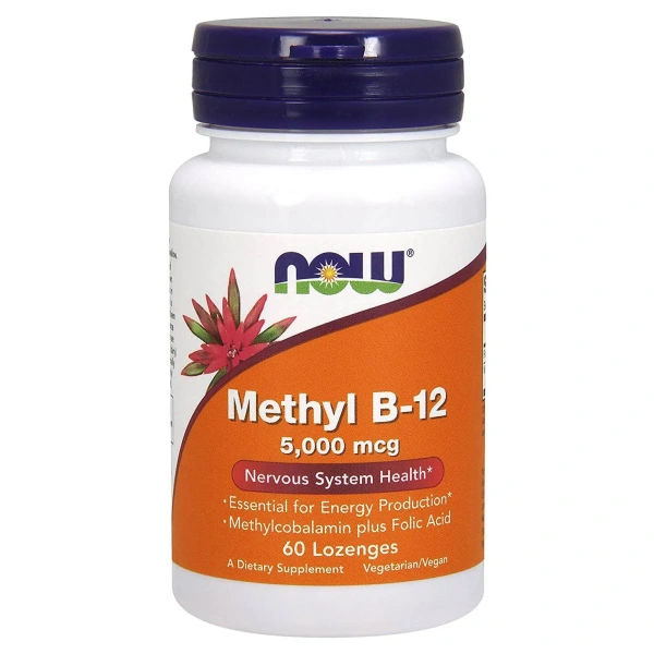 NOW FOODS Methyl B12 5000mcg (Vitamin B12) 60 Vegetarian Lozenges