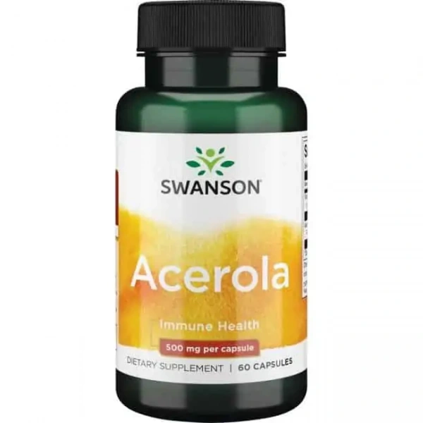 SWANSON Acerola 500mg (Vitamin C, Immunity) 60 Capsules