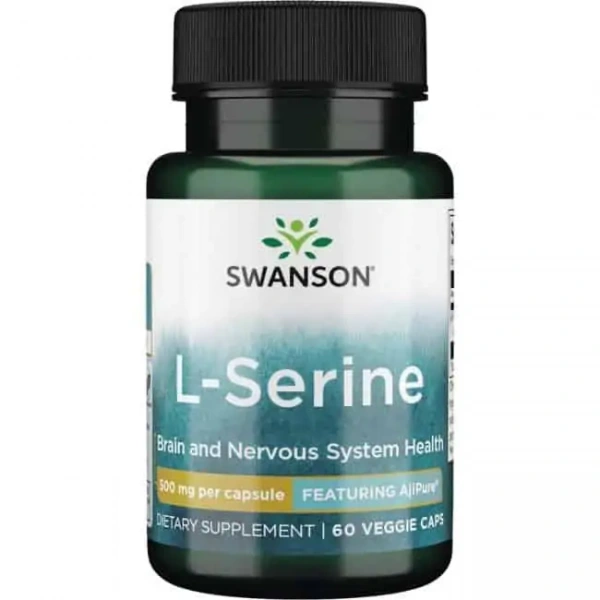 SWANSON AjiPure L-Serine (Układ nerwowy, Praca mózgu) 60 Kapsułek wegetariańskich