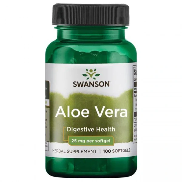 SWANSON Aloe Vera 25mg (Aloes, Zdrowie układu pokarmowego) 100 Kapsułek żelowych