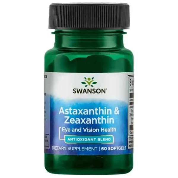 SWANSON Astaxanthin & Zeaxanthin (Wsparcie wzorku i pracy mózgu) 60 Kapsułek żelowych