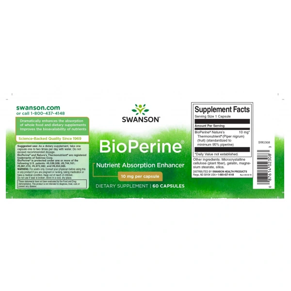 SWANSON Bioperine (Bioperine) 60 capsules