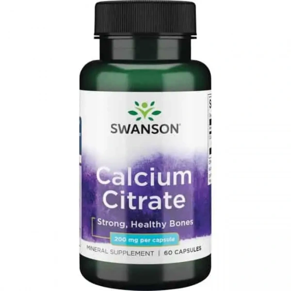 SWANSON Calcium Citrate (Wapń, Wsparcie kości) 60 Kapsułek