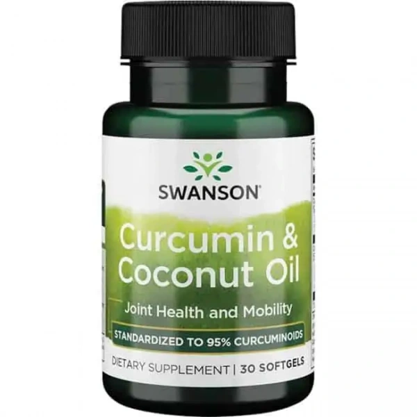 SWANSON Curcumin & Coconut Oil (Wsparcie wątroby i żołądka) 30 Kapsułek żelowych