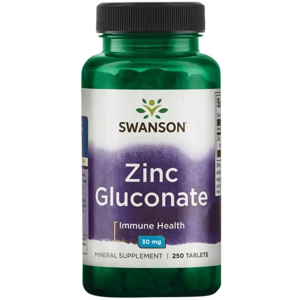 SWANSON Zinc Gluconate (Cynk Glukonian) 30mg - 250 tabletek