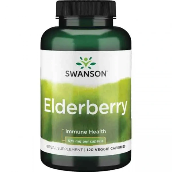 SWANSON Elderberry (Czarny bez, Wsparcie odporności) 120 Kapsułek