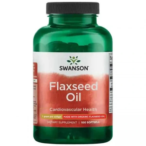 SWANSON Flaxseed Oil (Omega-3, Układ krążenia) 100 Kapsułek żelowych