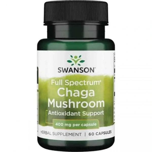 SWANSON Full Spectrum Chaga Mushroom (Grzyb Chaga, Wsparcie odporności) 60 Kapsułek