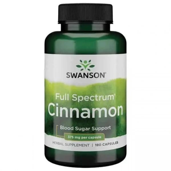 SWANSON Full Spectrum Cinnamon (Układ krążenia, Regulacja glukozy) 180 Kapsułek
