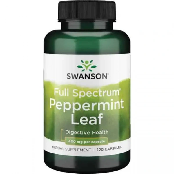 SWANSON Full Spectrum Peppermint Leaf (Wsparcie pracy żołądka) 120 Kapsułek