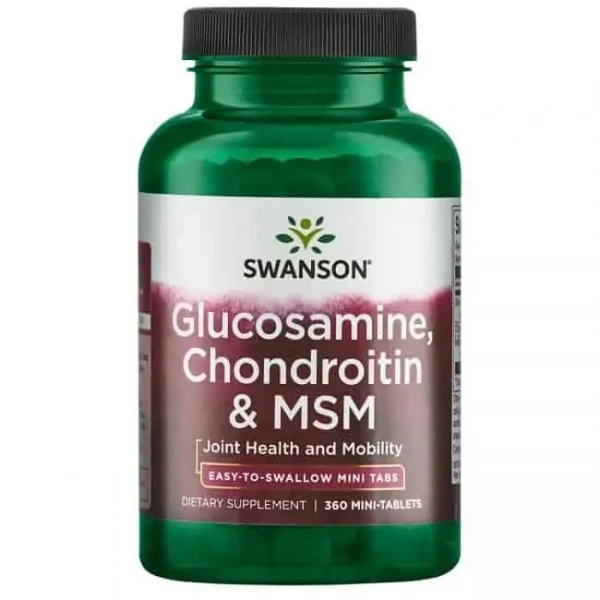 SWANSON Glucosamine, Chondroitin & MSM (Glukozamina, Chondroityna, MSM) 360 Mini Tabletek