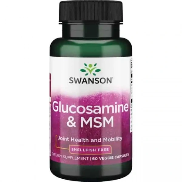 SWANSON Glucosamine & MSM (Glukozamina, Wsparcie stawów) 60 Kapsułek wegetariańskich