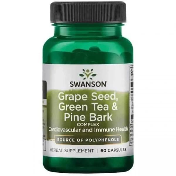 SWANSON Grape Seed, Green Tea & Pine Bark Complex (Antioxidants) 60 Capsules