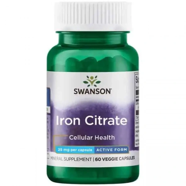 SWANSON Iron Citrate 60 Vegetarian Capsules