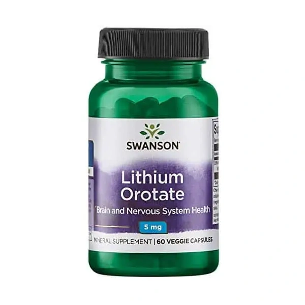 SWANSON Lithium Orotate (Lithium Orotate - Support Neurological Health) 60 Vegetarian Capsules