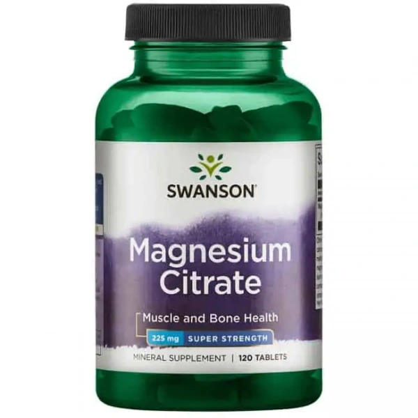 SWANSON Magnesium Citrate (Cytrynian Magnezu) 225mg - 120 tabletek